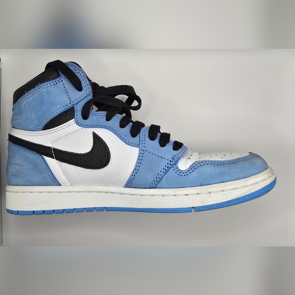 Stylish Blue and White High-Top Sneakers